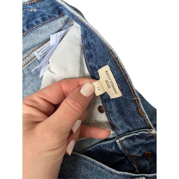 Madewell Baggy Straight Jeans size 28 Blue - Picture 4 of 9